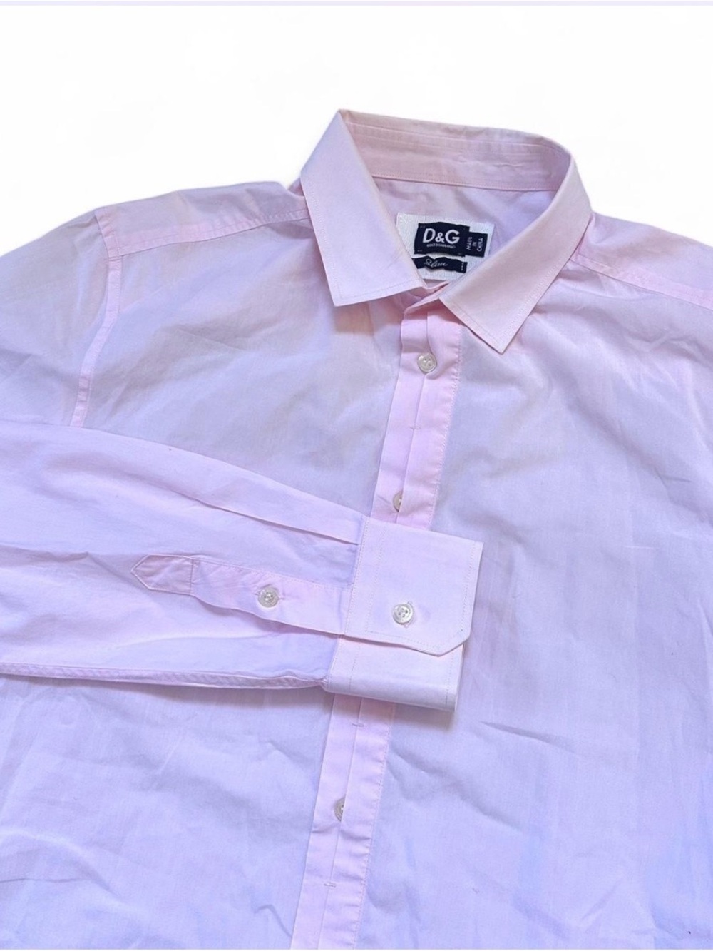 D&G Men's Pale Pink Classic Dress Shirt